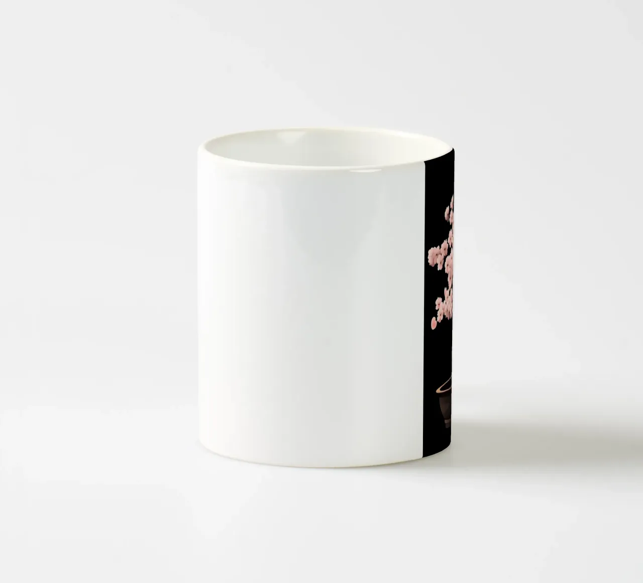 Bonsai di fiori di ciliegio in una ciotola scura tazza in ceramica da pixelbull - medieval art and more