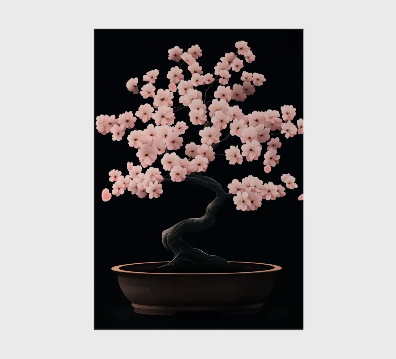 Bonsai di fiori di ciliegio in una ciotola scura diario da pixelbull - medieval art and more