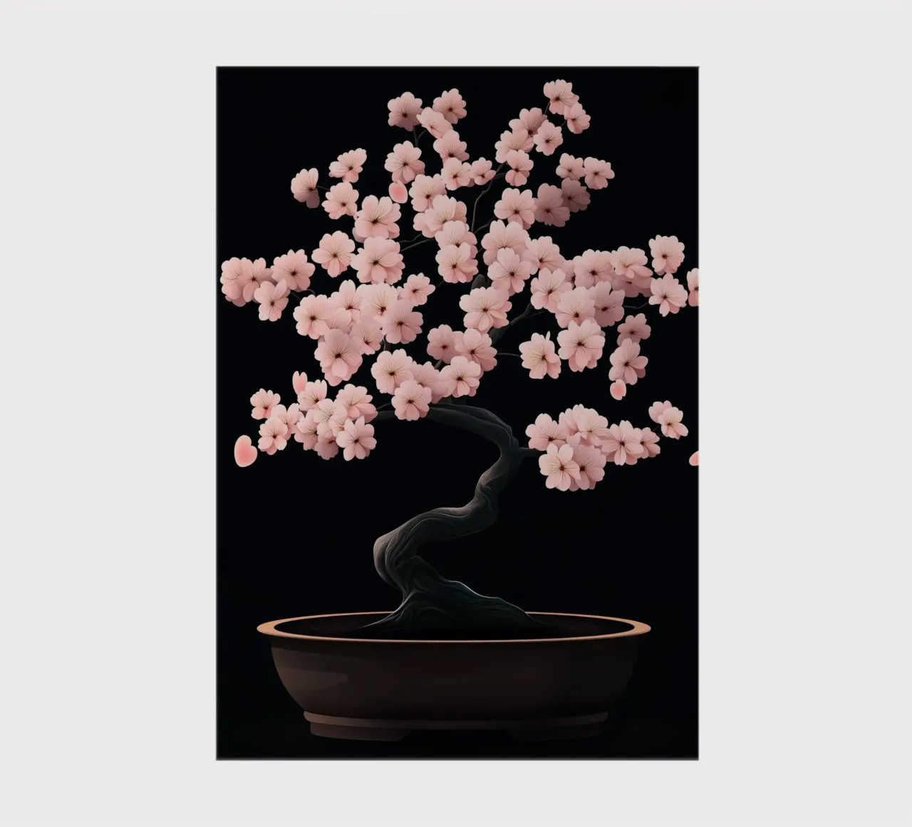 Bonsai di fiori di ciliegio in una ciotola scura diario da pixelbull - medieval art and more