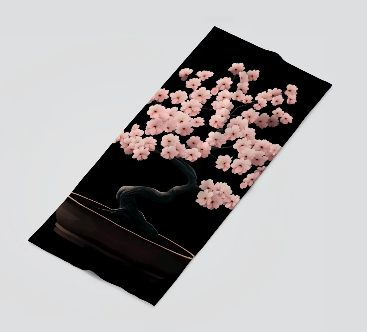 Bonsai di fiori di ciliegio in una ciotola scura telo mare da pixelbull - medieval art and more