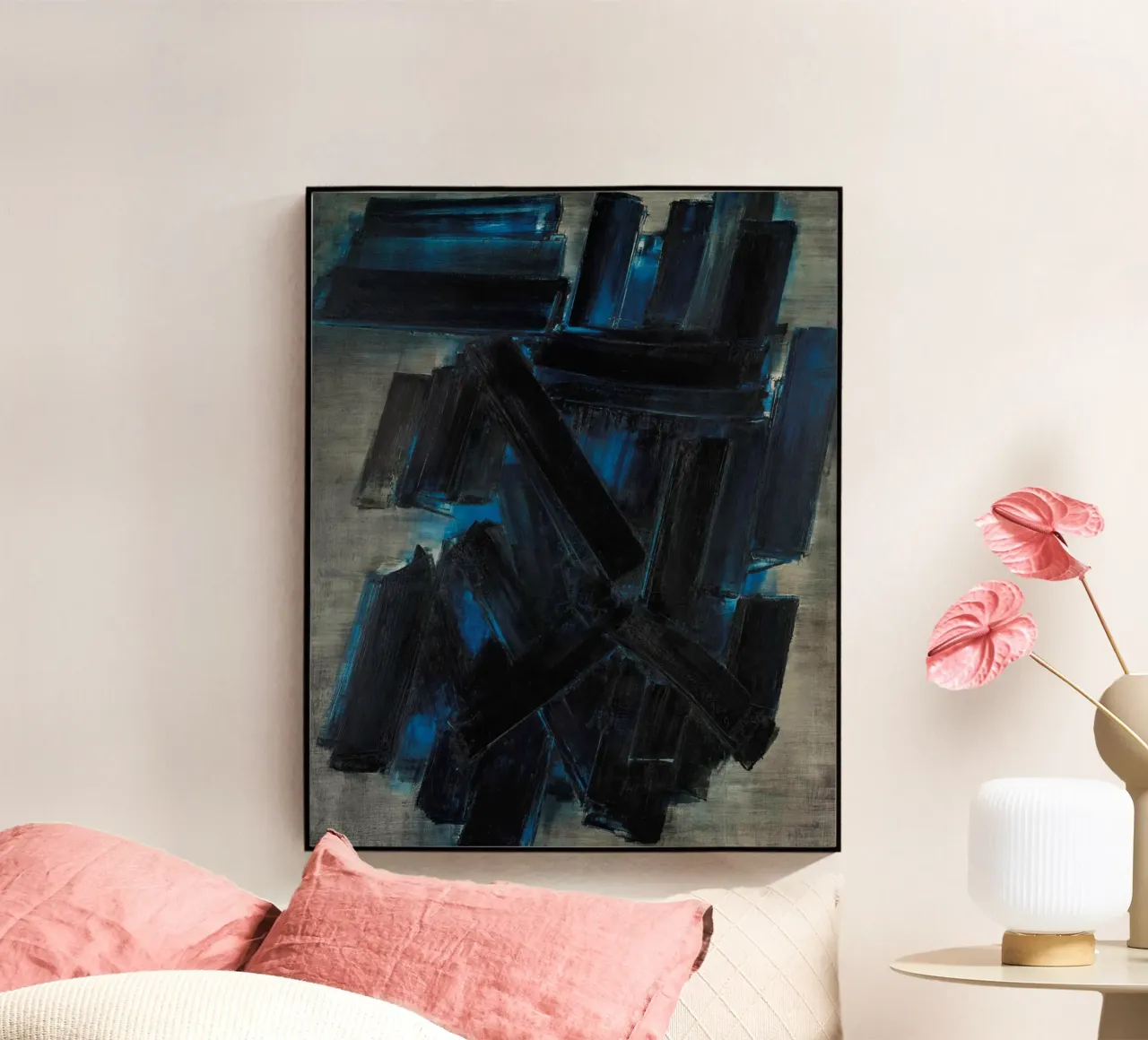 Pierre Soulages (b. 1919) Gemälde No.1 Acryl-Glas von Spencershop