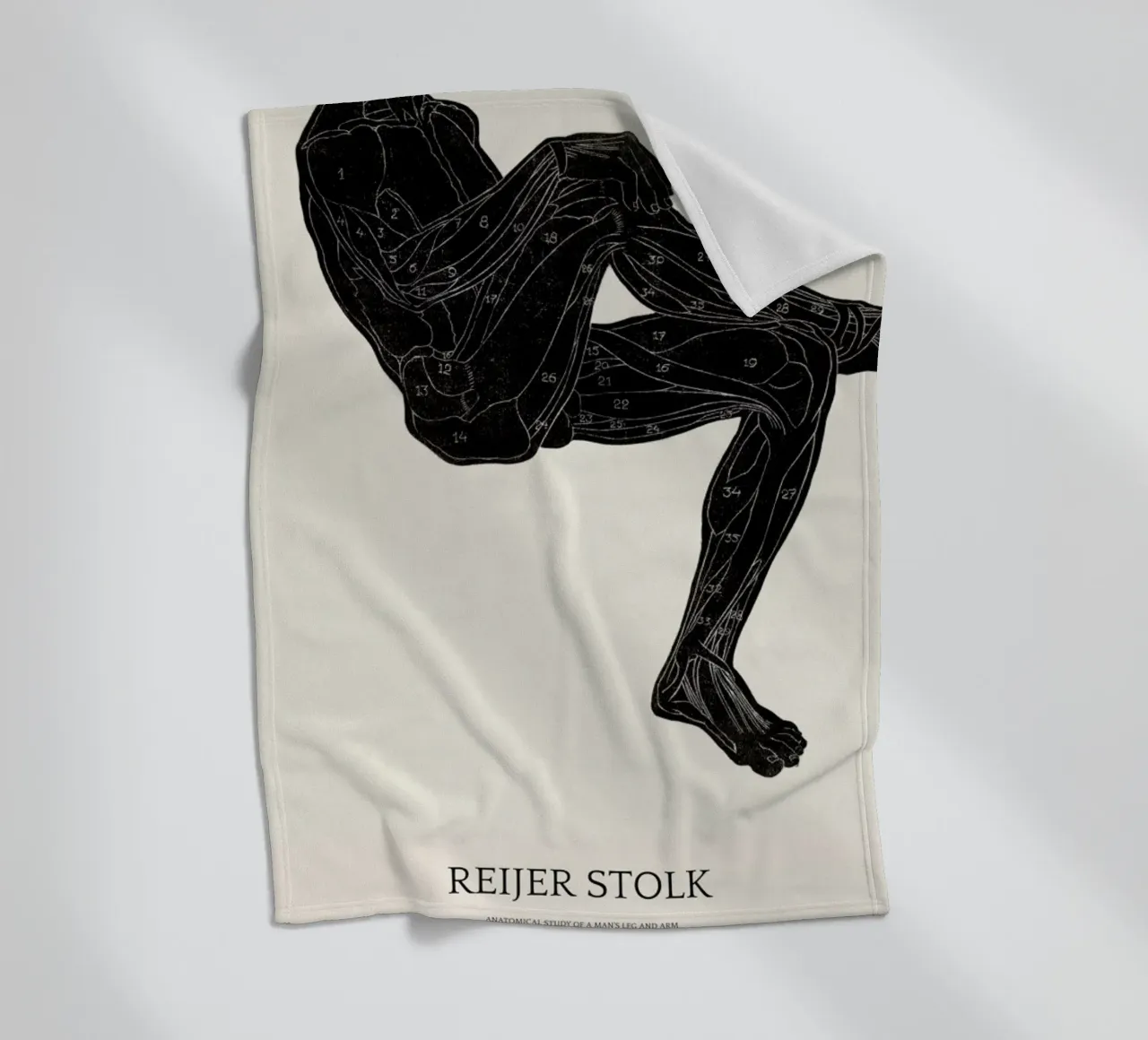Stolk - Anatomical Study of a Man's Leg and Arm Muscles coperta in pile da Vintage by JUNIQE