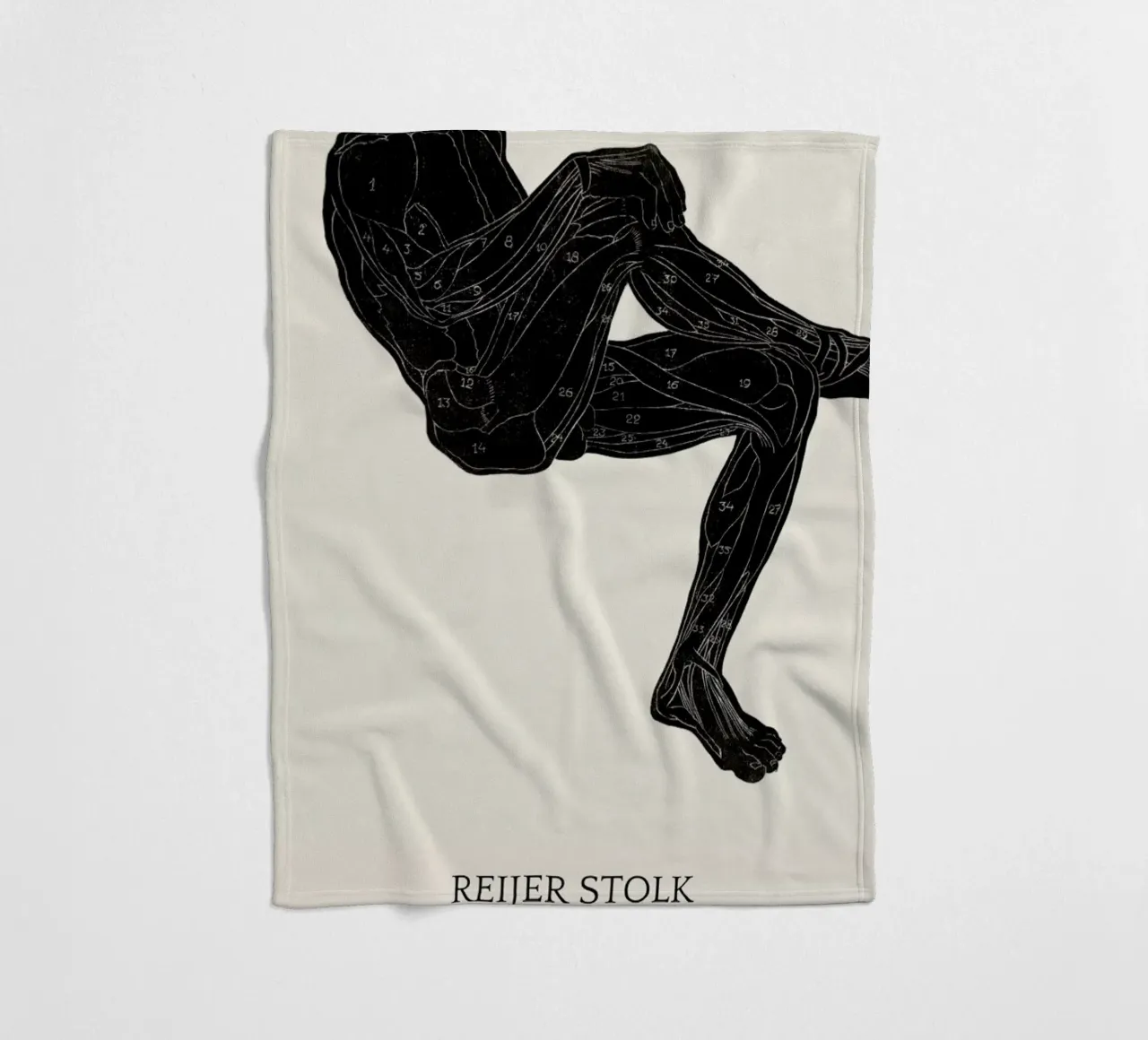 Stolk - Anatomical Study of a Man's Leg and Arm Muscles coperta in pile da Vintage by JUNIQE