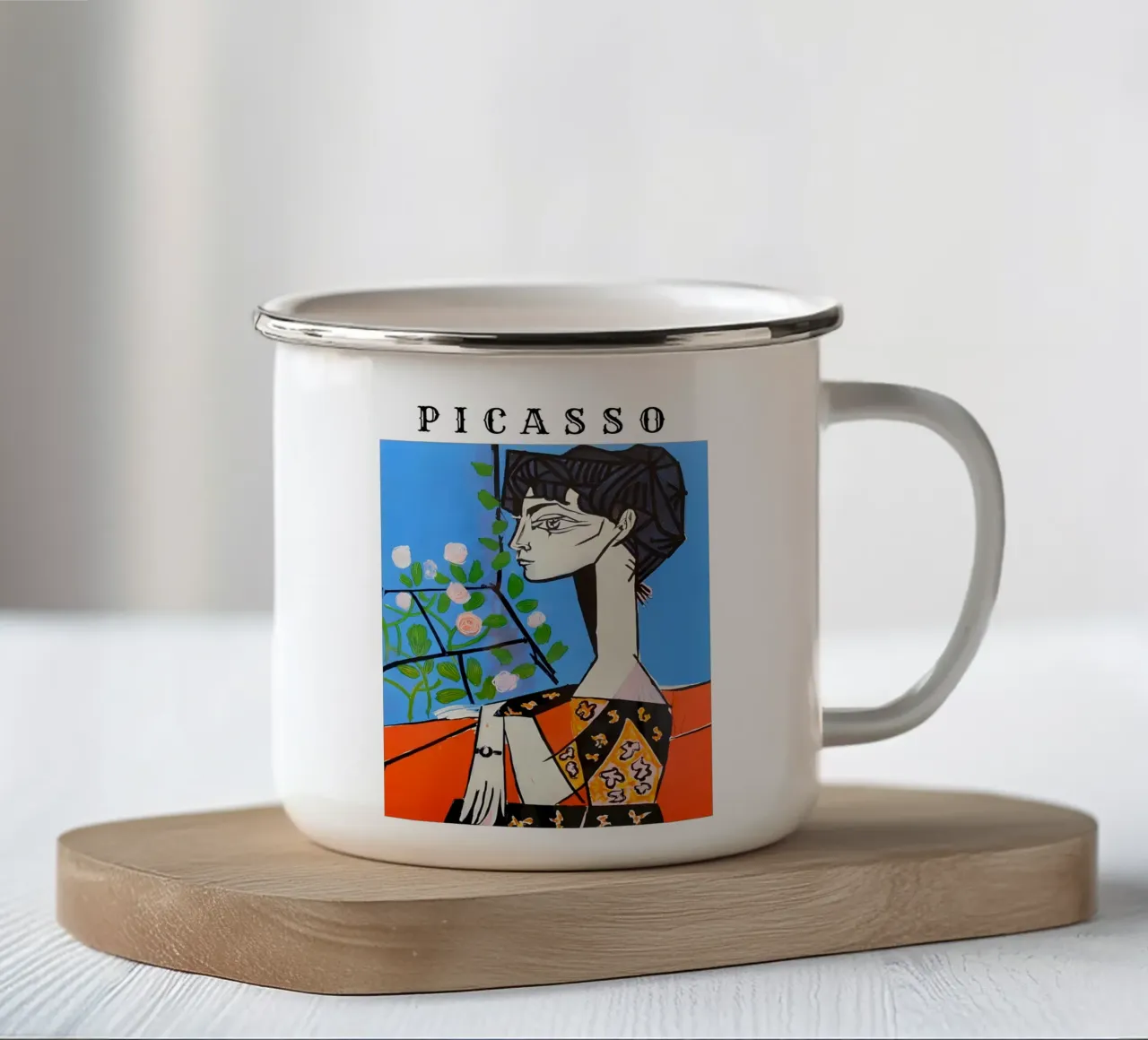 Jacqueline by Pablo Picasso enamel mug by tokovictory