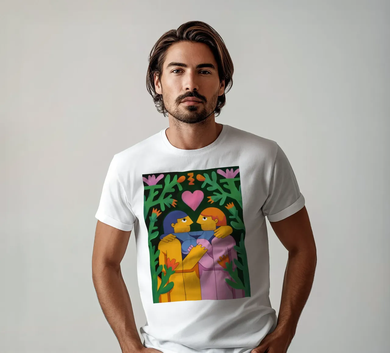 Abbraccio d'amore eterno t-shirt da Petal Canvas