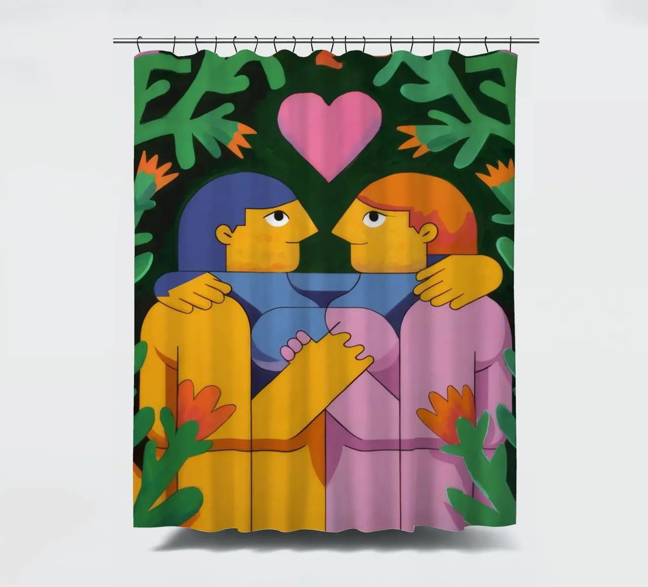 Eternal Love Embrace shower curtain by Petal Canvas