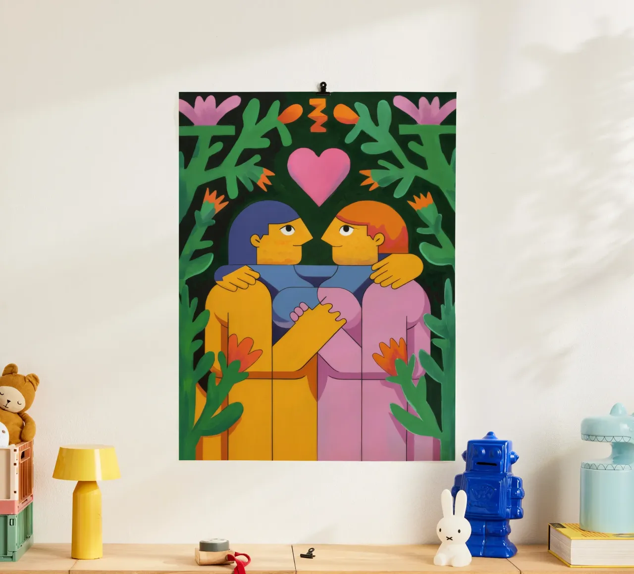 Abbraccio d'amore eterno carta hahnemühle da Petal Canvas