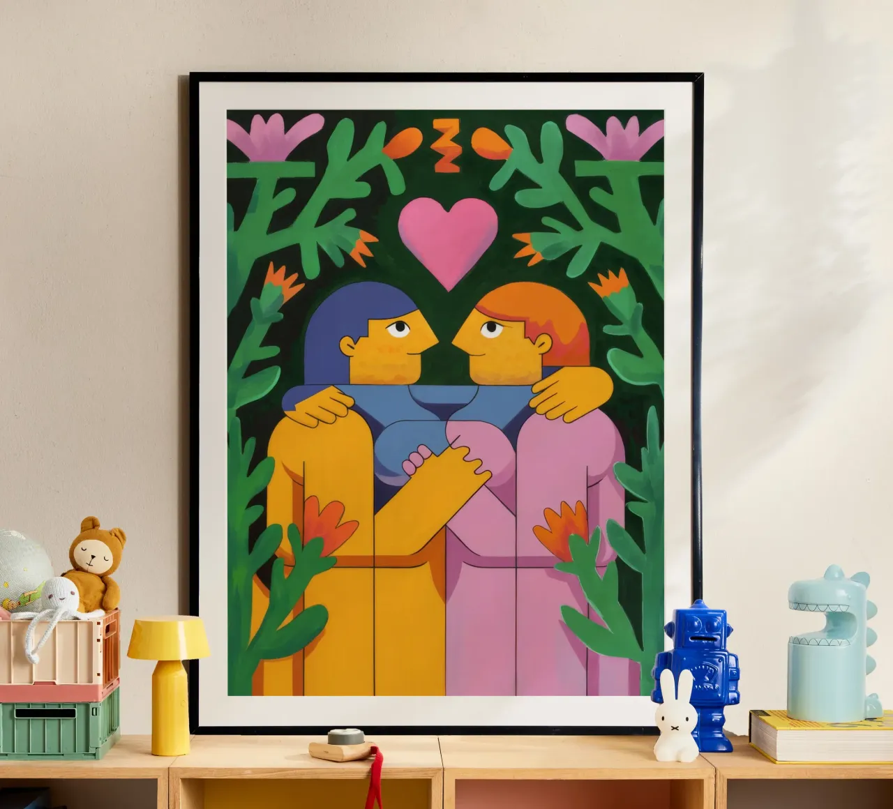Abbraccio d'amore eterno carta hahnemühle da Petal Canvas