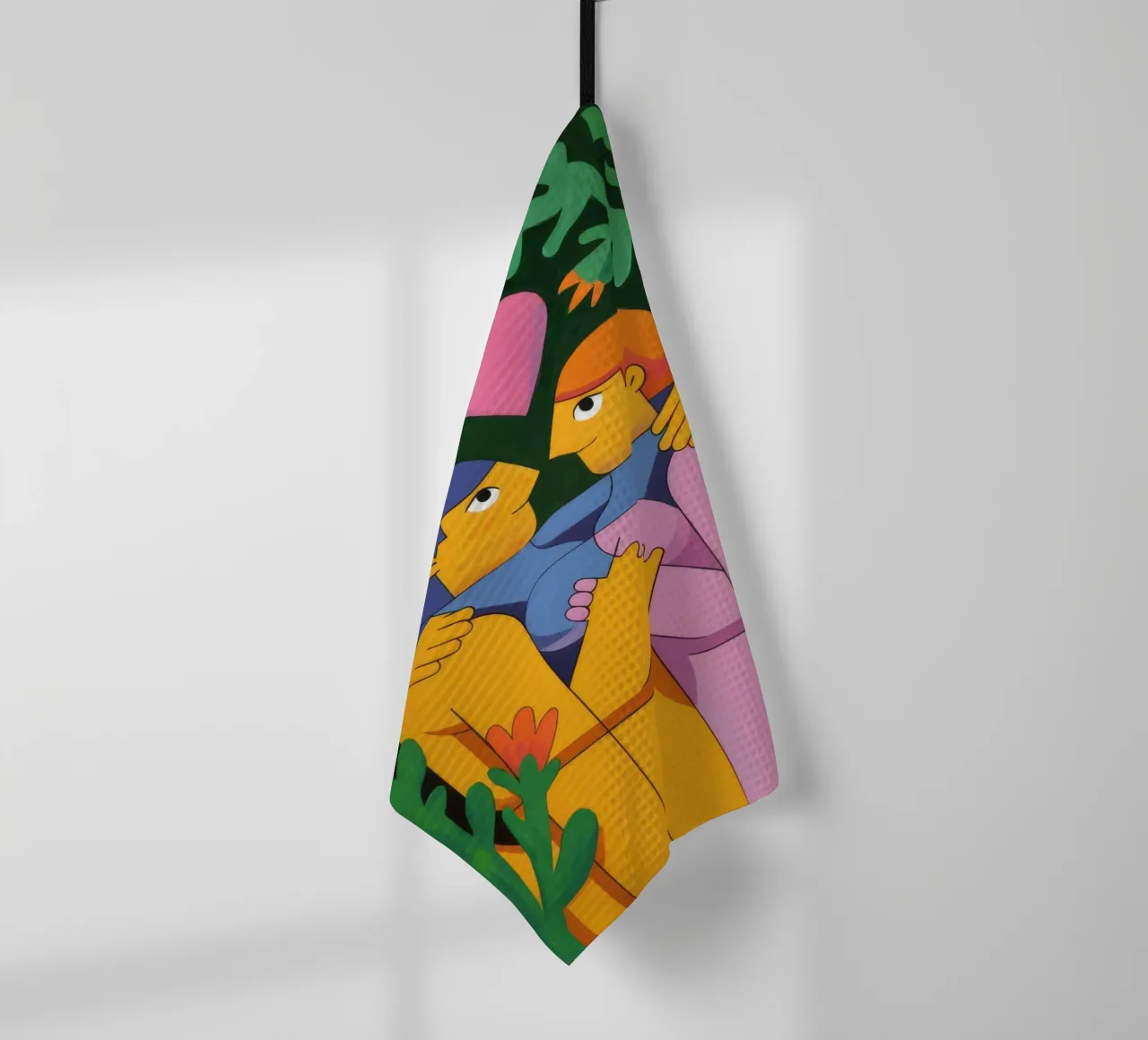 Eternal Love Embrace tea towel by Petal Canvas