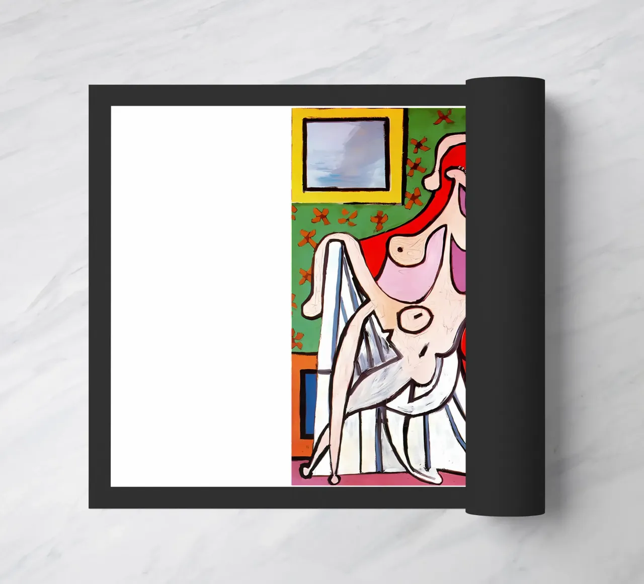Grande nudo in poltrona rossa di Pablo Picasso zerbino da tokovictory