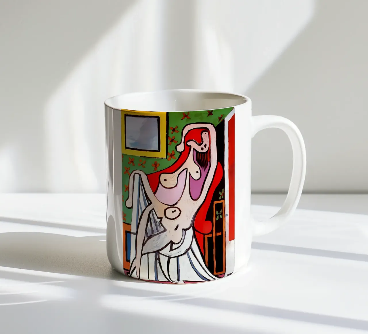 Grande nudo in poltrona rossa di Pablo Picasso tazza in ceramica da tokovictory