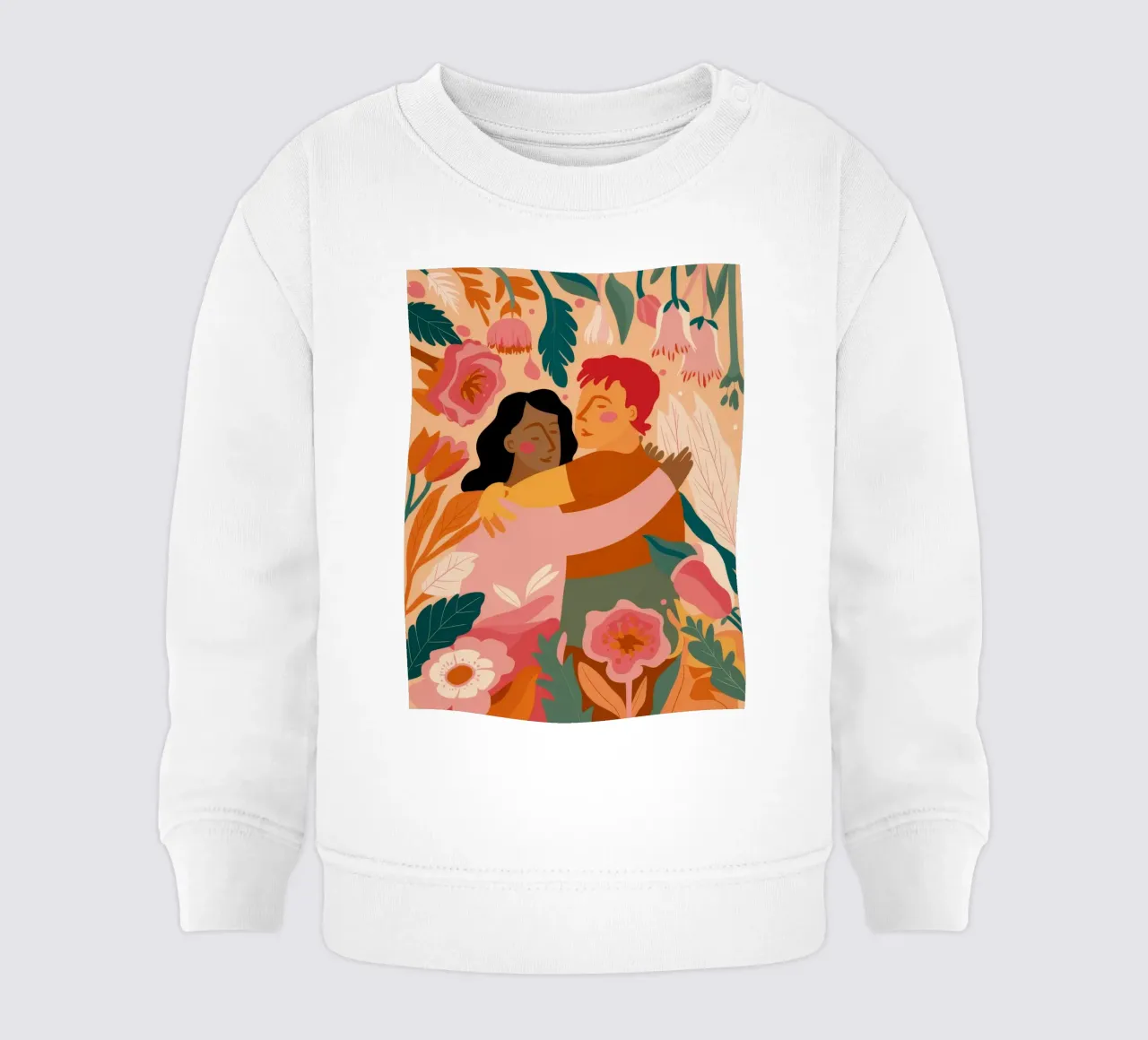 Abbraccio floreale appassionato felpa neonato da Petal Canvas