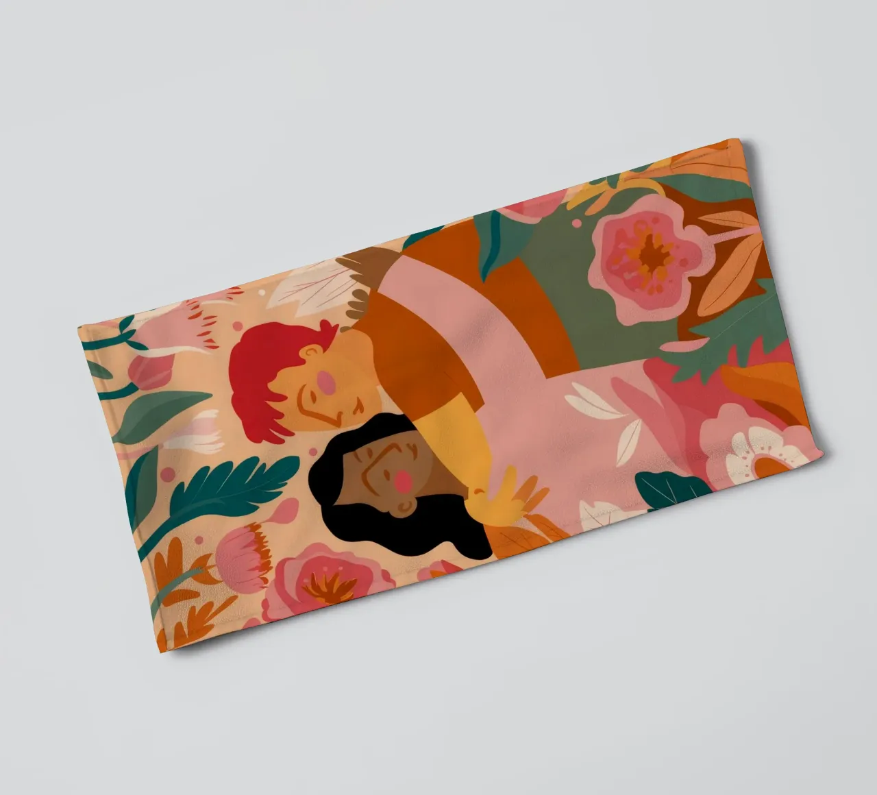 Abbraccio floreale appassionato asciugamano da bagno da Petal Canvas