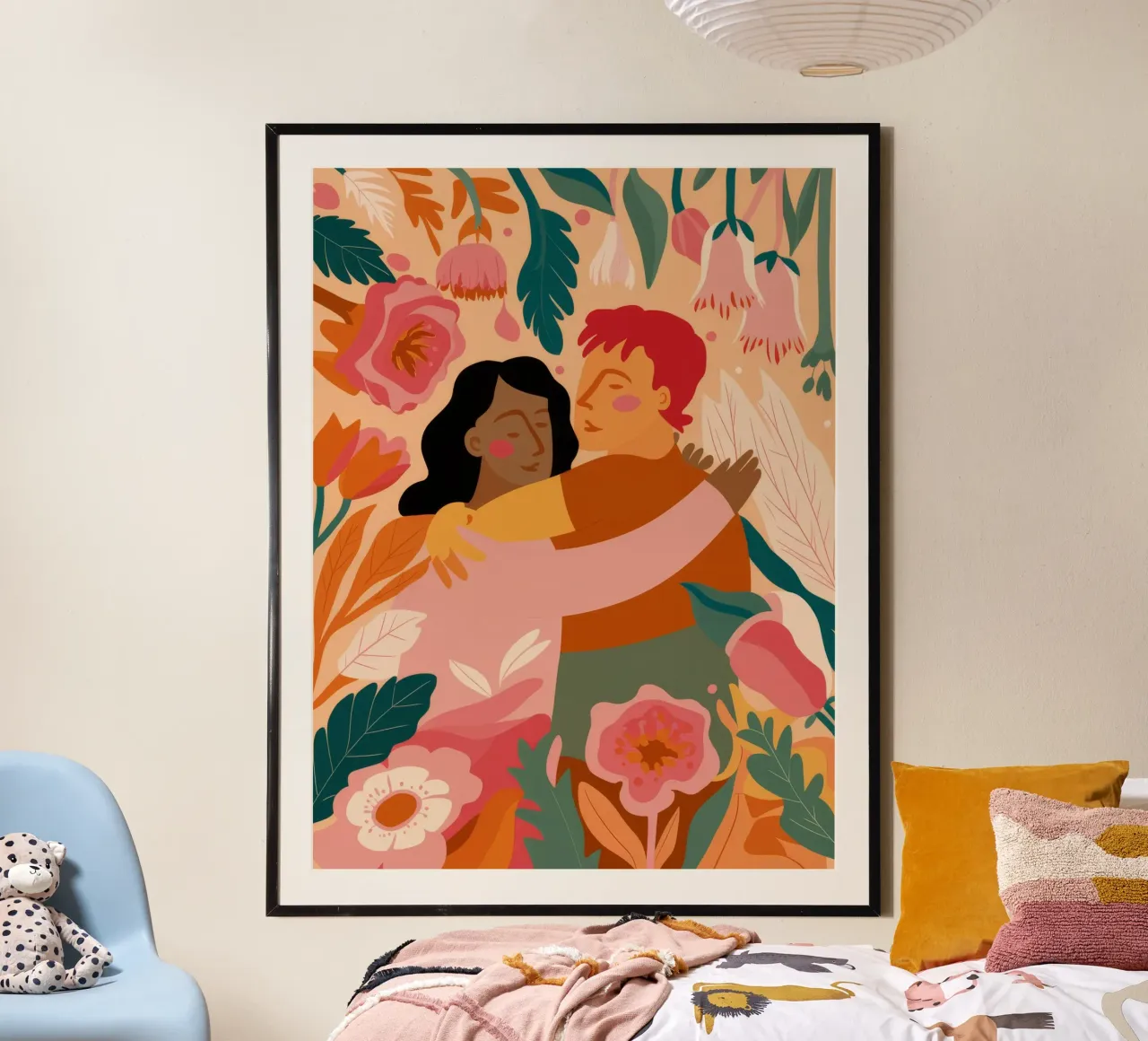 Abbraccio floreale appassionato poster da Petal Canvas