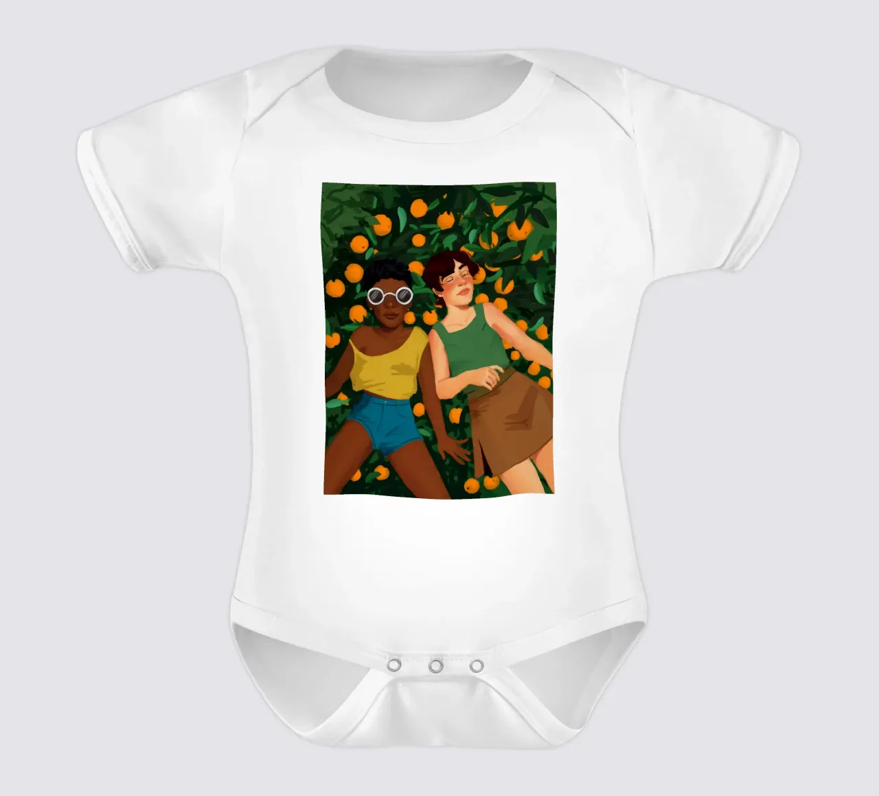 Citrus Garten Gefährten Kurzarm Babybody von Petal Canvas
