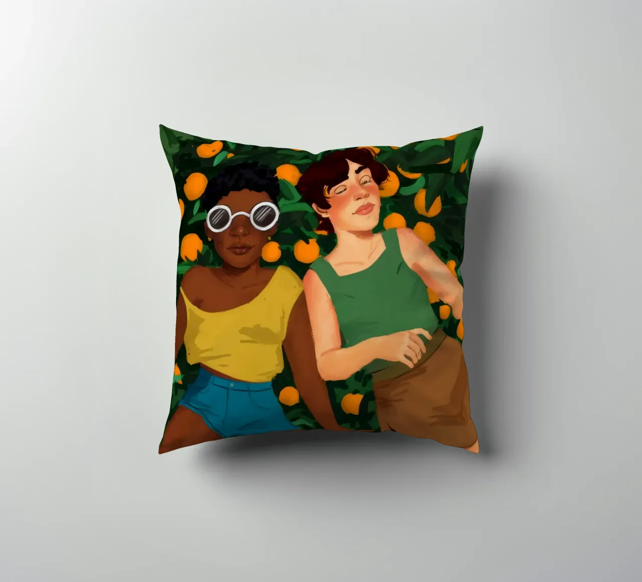 Compagni di giardino degli agrumi cuscino da Petal Canvas