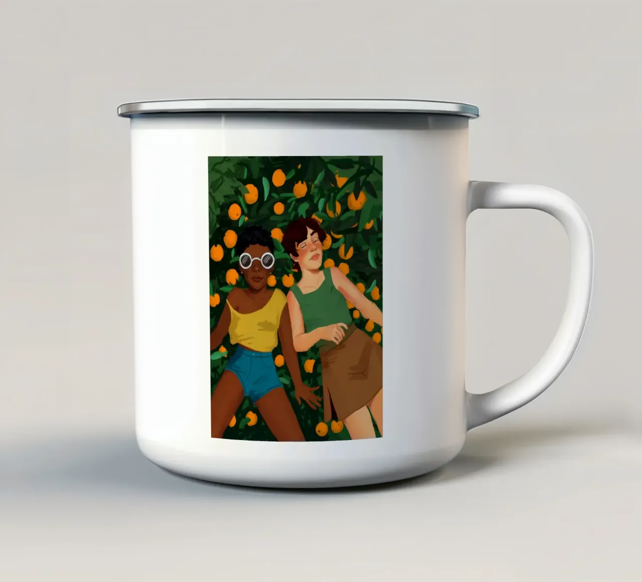 Compagni di giardino degli agrumi tazza in smalto da Petal Canvas