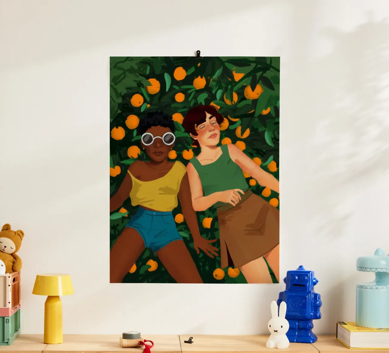 Compagni di giardino degli agrumi poster con telaio in plastica da Petal Canvas