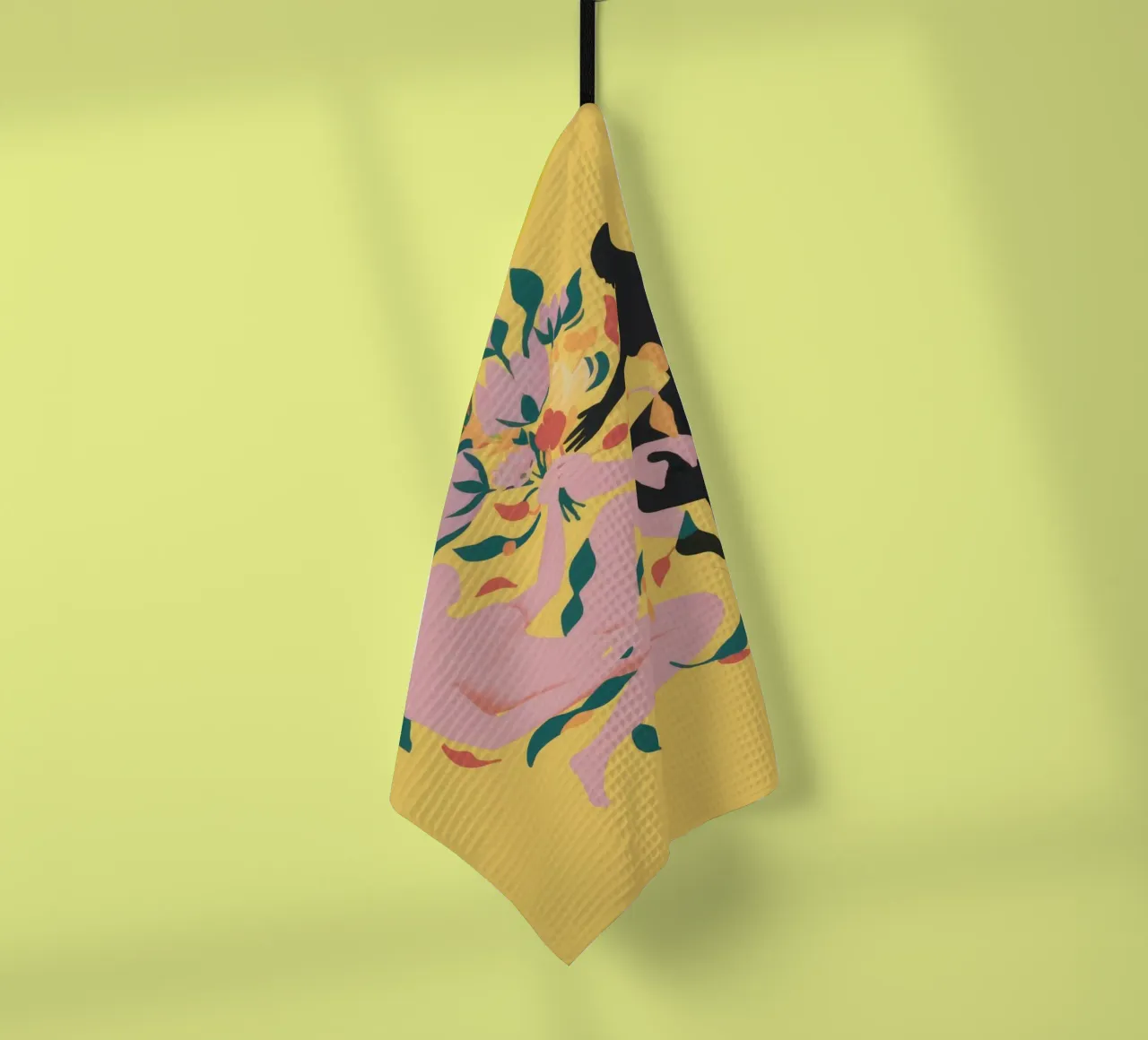 Silhouet Bloemendans theedoek van Petal Canvas