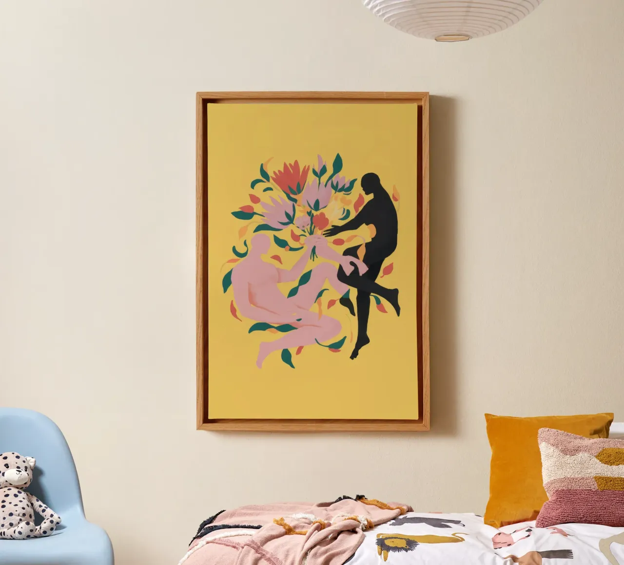 Silhouet Bloemendans canvas met Baklijst van Petal Canvas