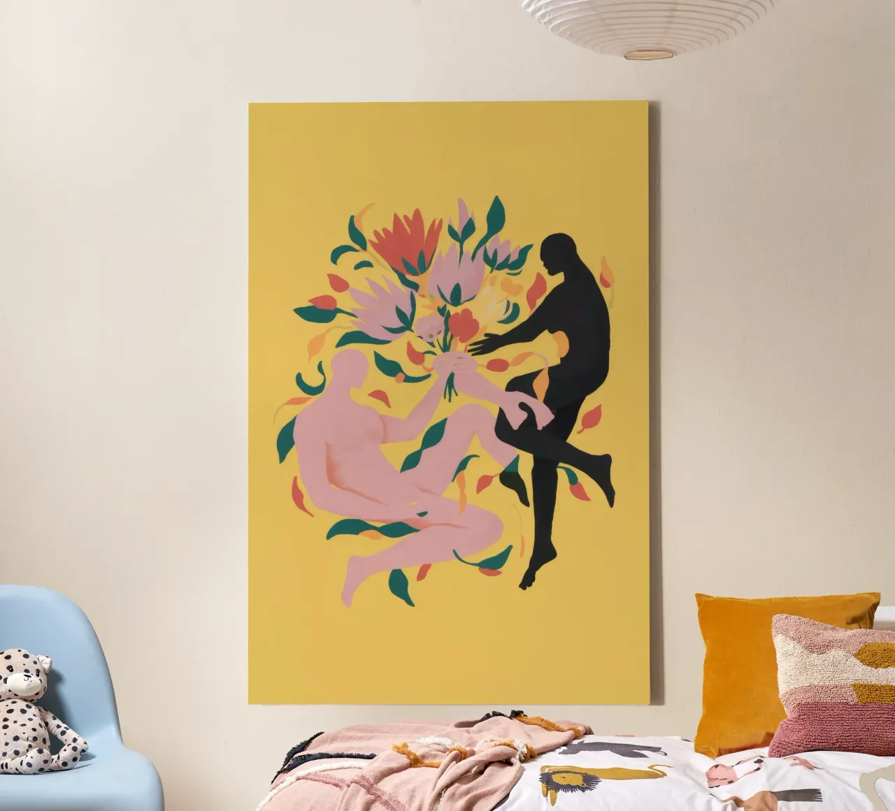 Silhouet Bloemendans canvas met Baklijst van Petal Canvas