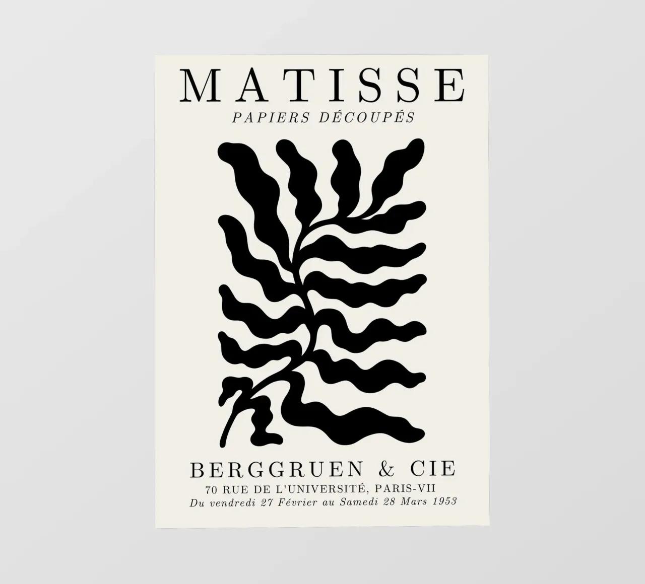 Matisse Papies Découpés Leaf Poster - Modern Abstract Plant pvc cover by NorwesClub