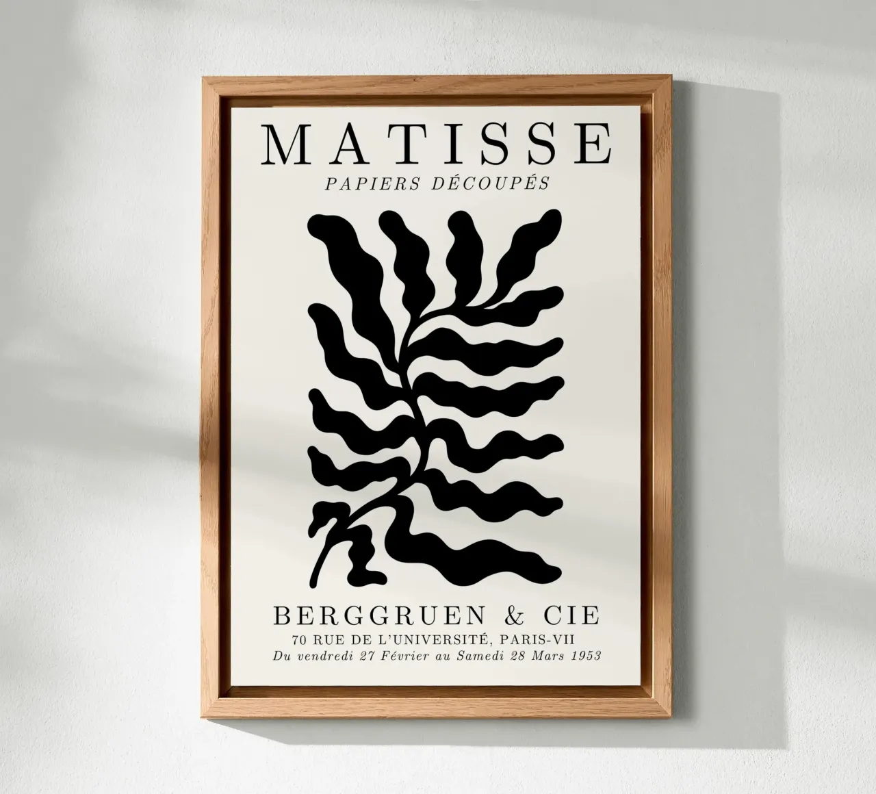 Matisse Papies Découpés Leaf Poster - Modern Abstract Plant alu-dibond by NorwesClub