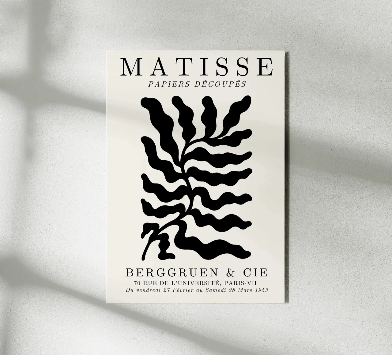 Matisse Papies Découpés Leaf Poster - Modern Abstract Plant alu-dibond by NorwesClub