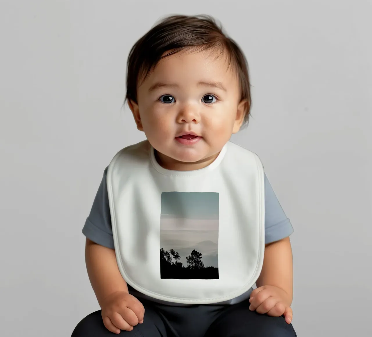 Mountain Range baby bib by Ingrid Beddoes