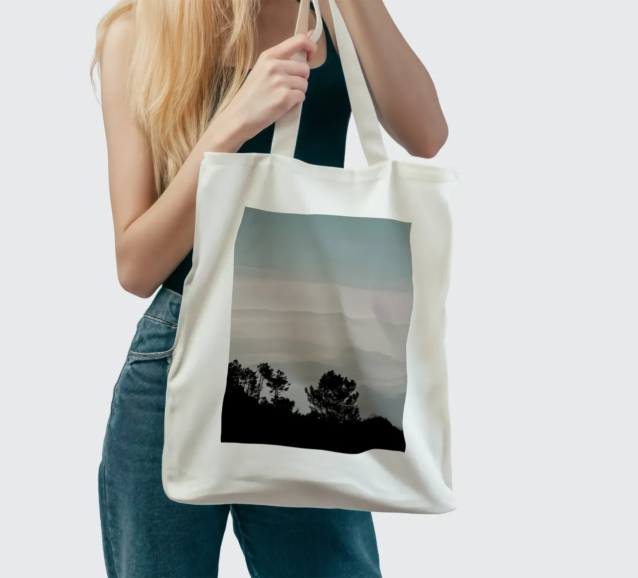 Mountain Range borsa in juta da Ingrid Beddoes