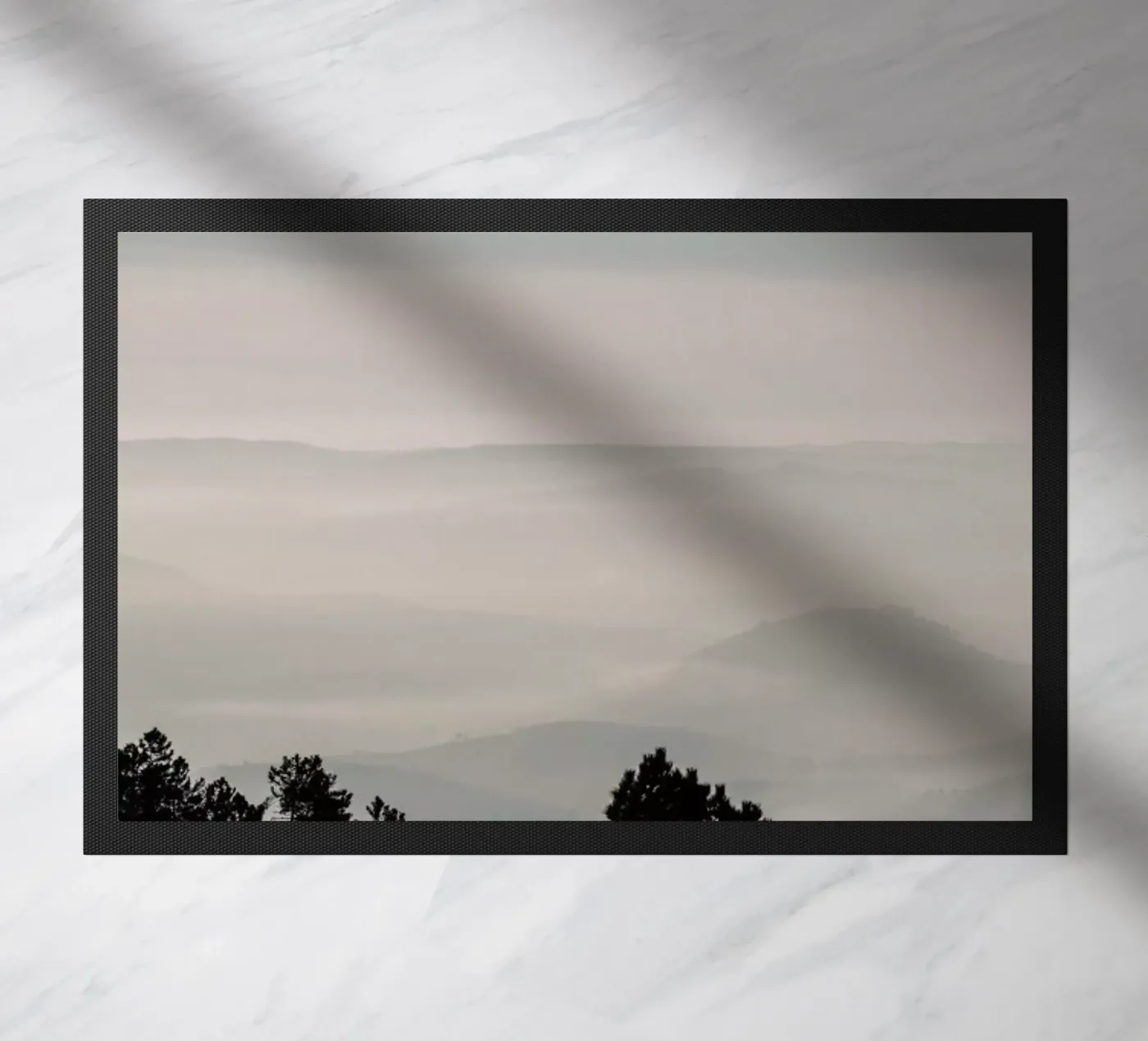 Mountain Range doormat by Ingrid Beddoes