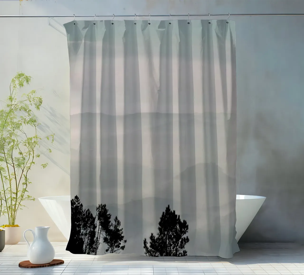 Mountain Range Duschvorhang von Ingrid Beddoes