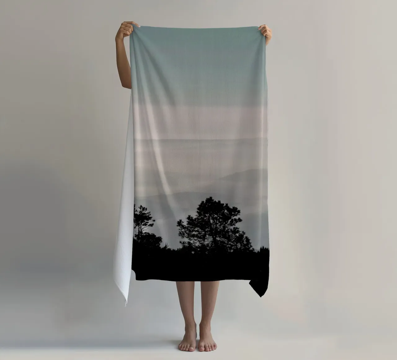 Mountain Range beach towel by Ingrid Beddoes