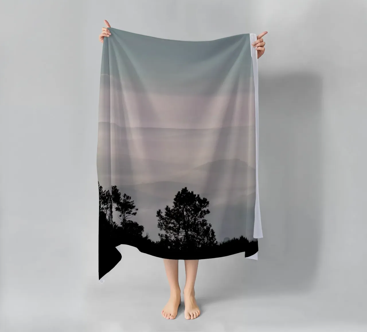 Mountain Range beach towel by Ingrid Beddoes