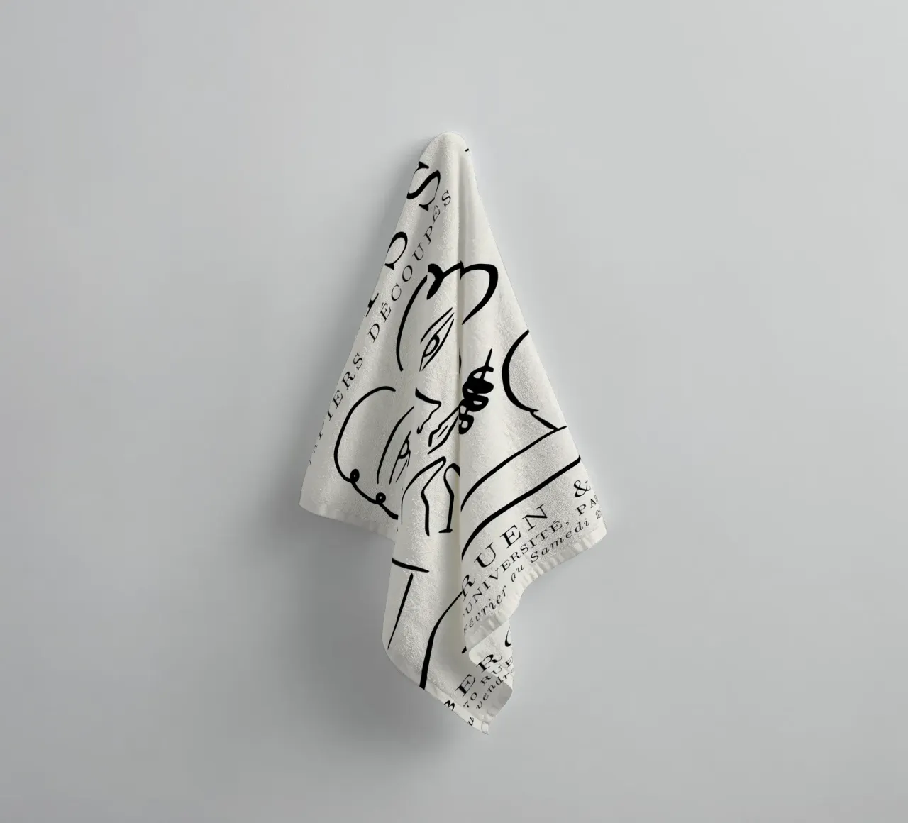 Matisse Papies Découpés Thinking Face Poster - Modern Line A towel by NorwesClub