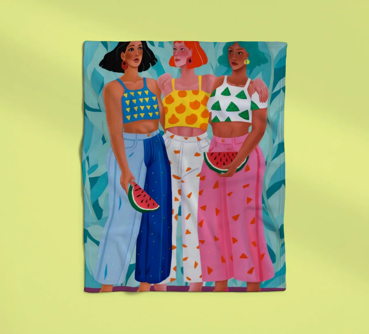 Trio d'amitiés fructueuses plaid polaire de Petal Canvas