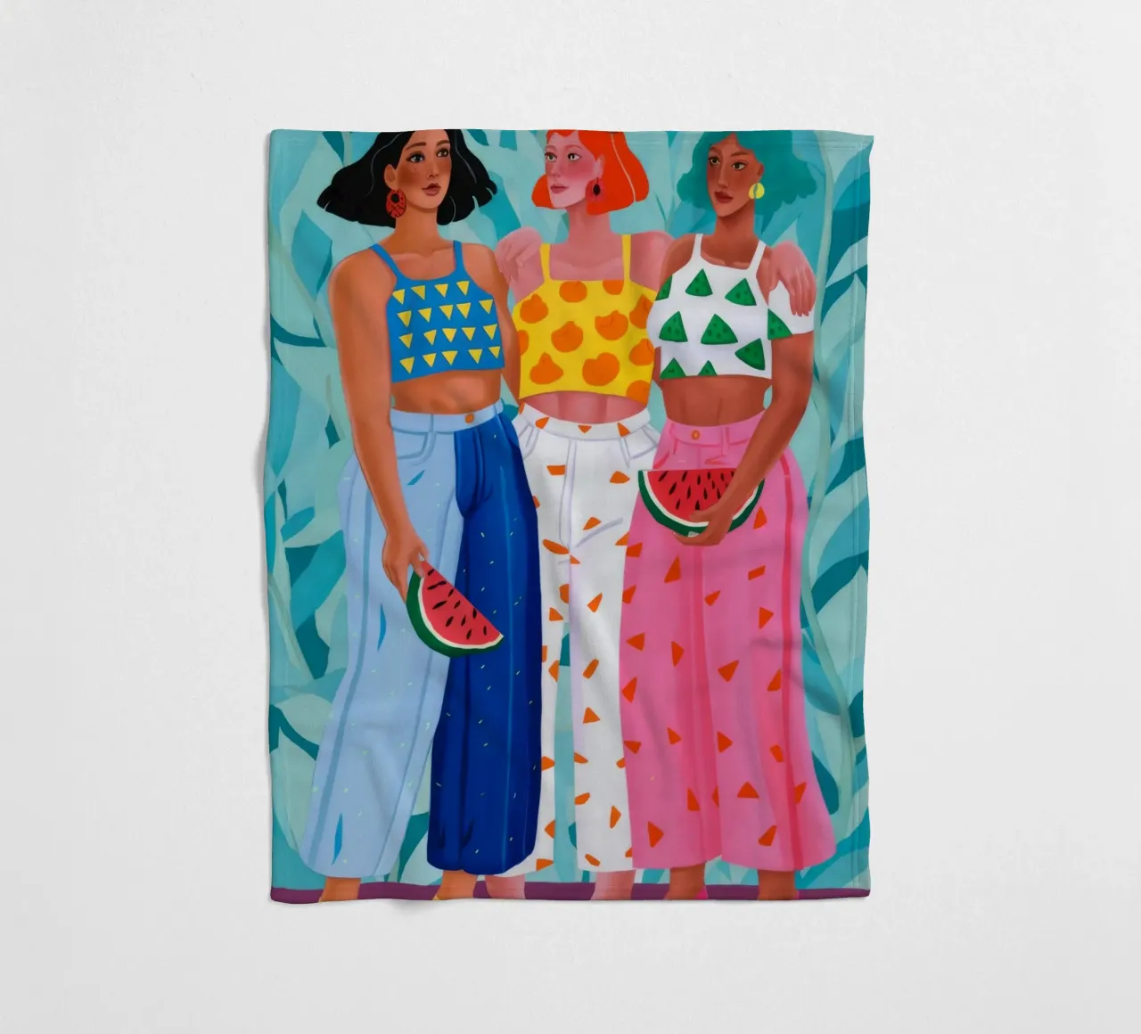 Trio d'amitiés fructueuses plaid polaire de Petal Canvas