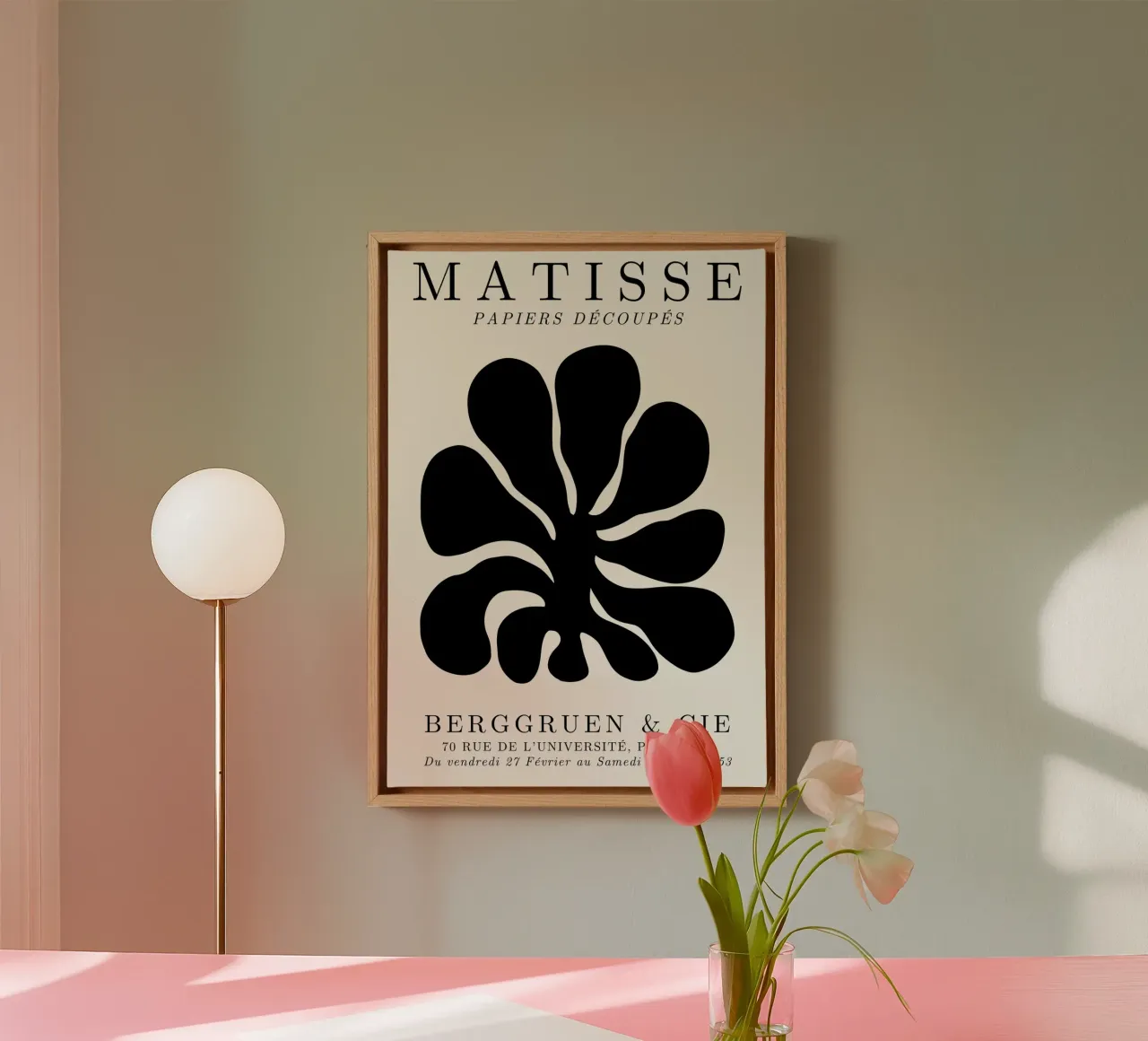 Matisse "Papiers Découpés" Tentoonstellingsaffiche - Abstracte Kunst Pri canvas met Baklijst van NorwesClub
