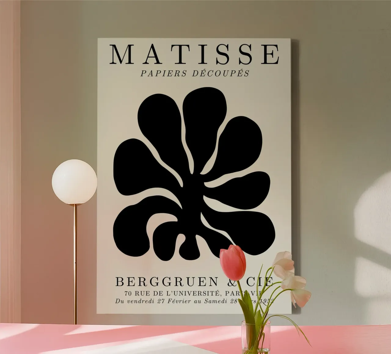 Matisse "Papiers Découpés" Tentoonstellingsaffiche - Abstracte Kunst Pri canvas met Baklijst van NorwesClub