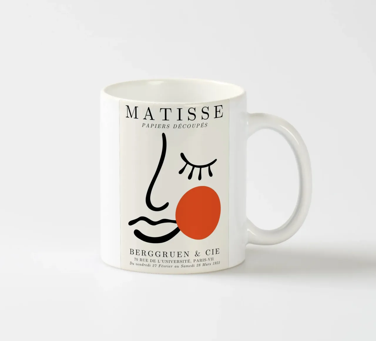 Matisse Face "Papiers Découpés" - Minimalist Modern Art mug en céramique de NorwesClub