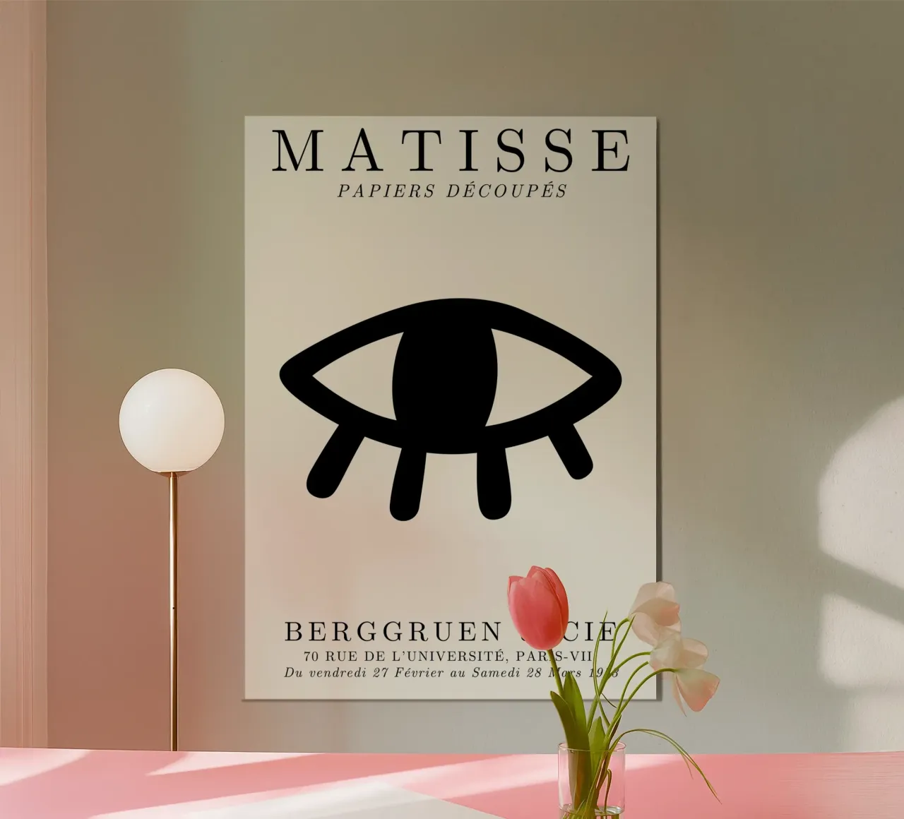 Matisse Eye "Papiers Découpés" - Abstract Minimalist Art Pri Poster mit Aluminium Rahmen von NorwesClub