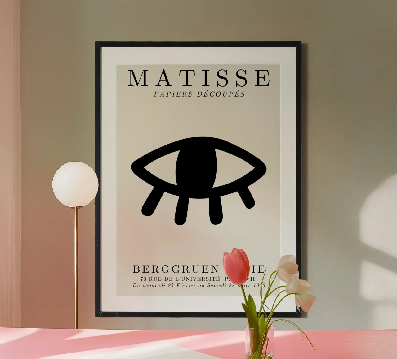 Matisse Eye "Papiers Découpés" - Abstract Minimalist Art Pri Poster mit Aluminium Rahmen von NorwesClub