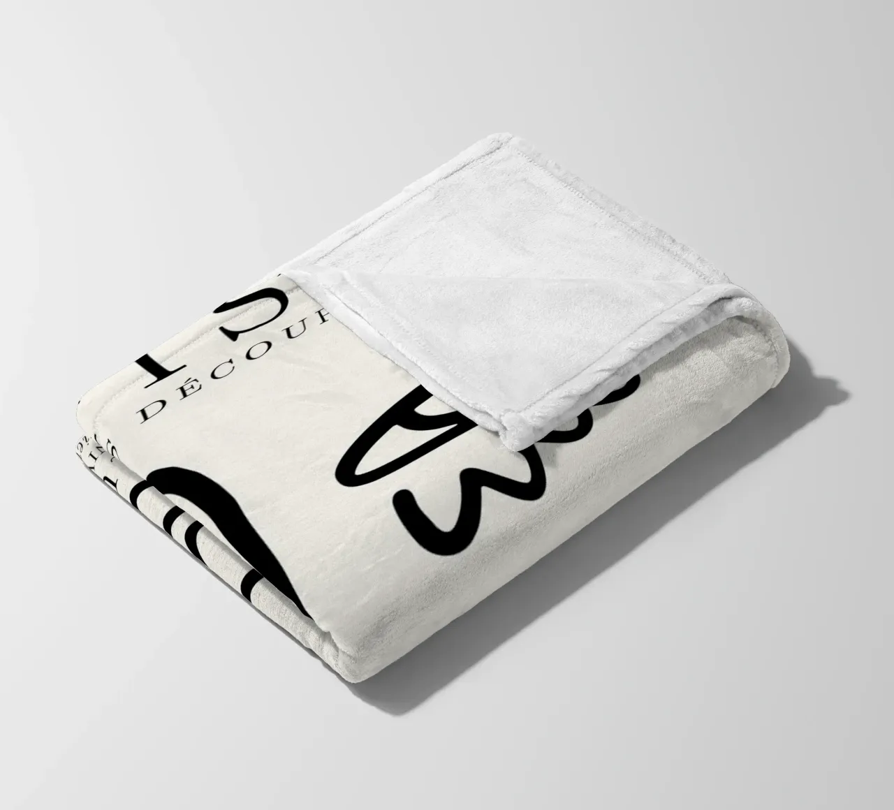 Matisse Abstract Face "Papiers Découpés" - Modern Line Art P fleece blanket by NorwesClub