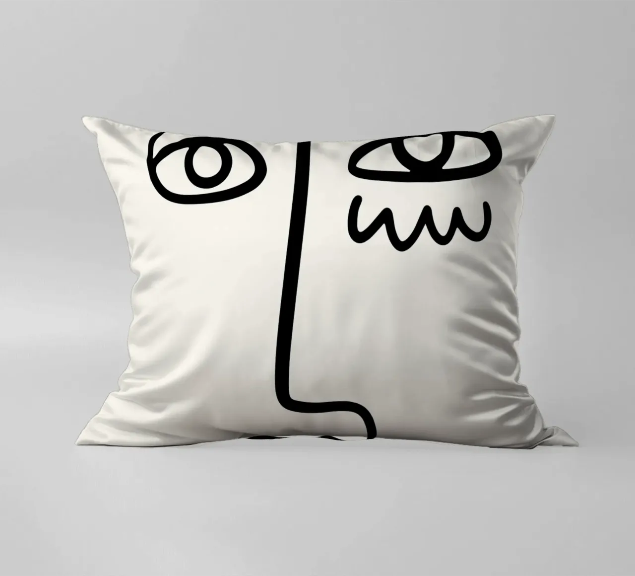 Matisse Abstract Face "Papiers Découpés" - Modern Line Art P decorative cushion by NorwesClub