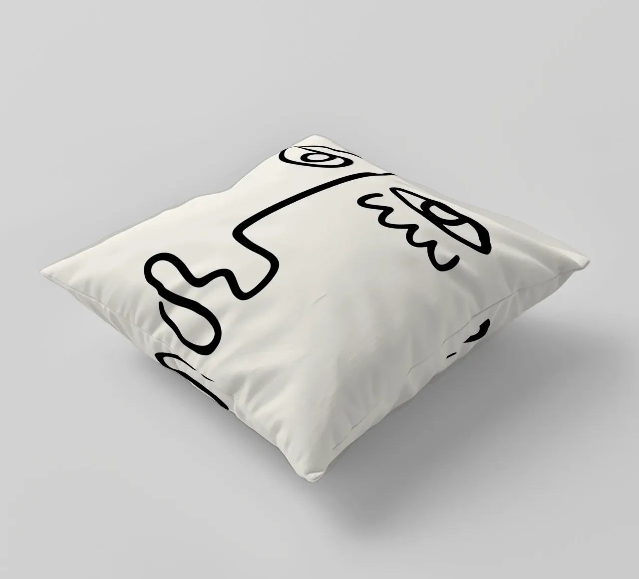 Matisse Abstract Face "Papiers Découpés" - Modern Line Art P decorative cushion by NorwesClub