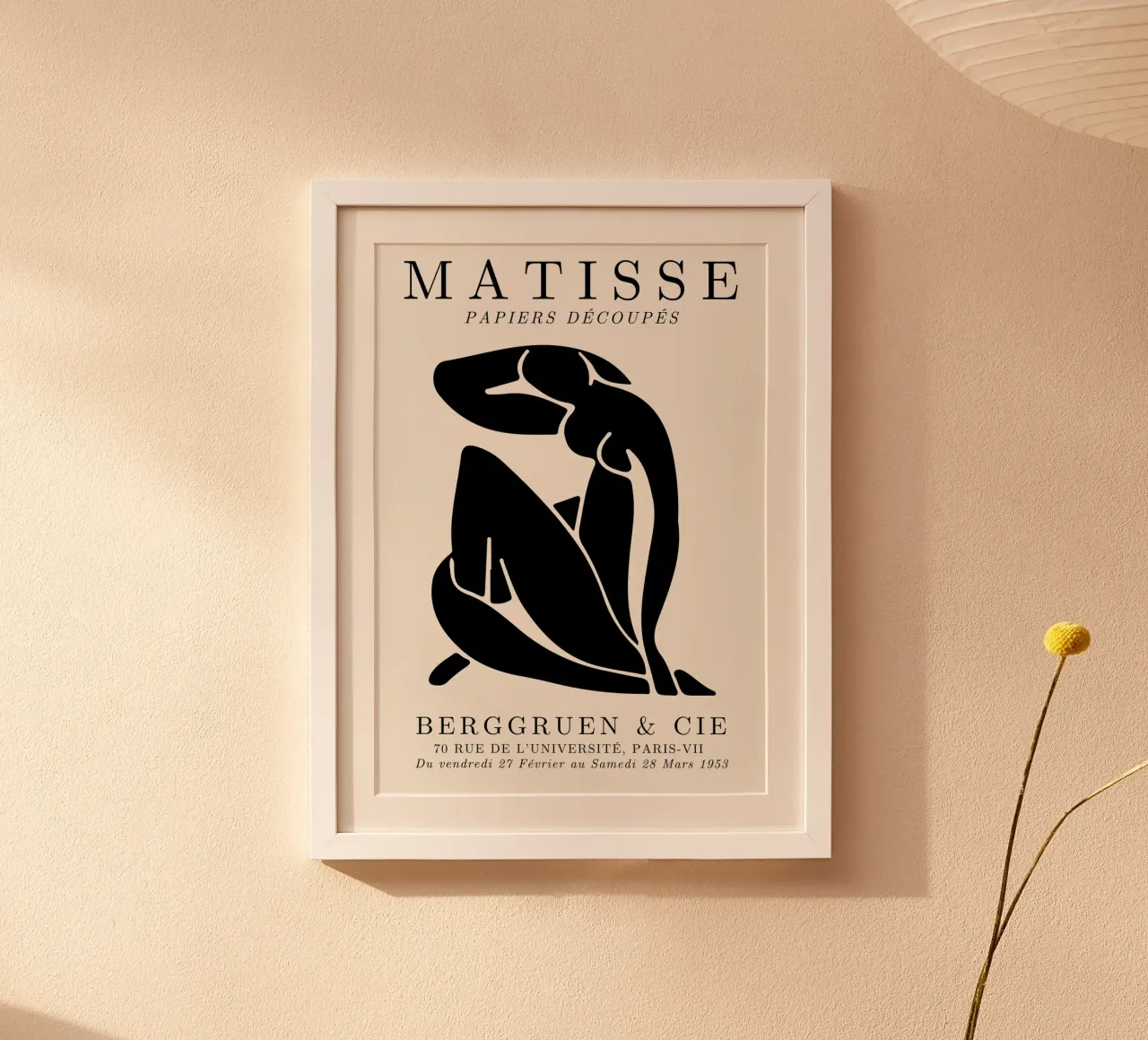Recorte "Desnudo azul" de Matisse - Impresión artística de figura abstracta poster con marco de aluminio de NorwesClub
