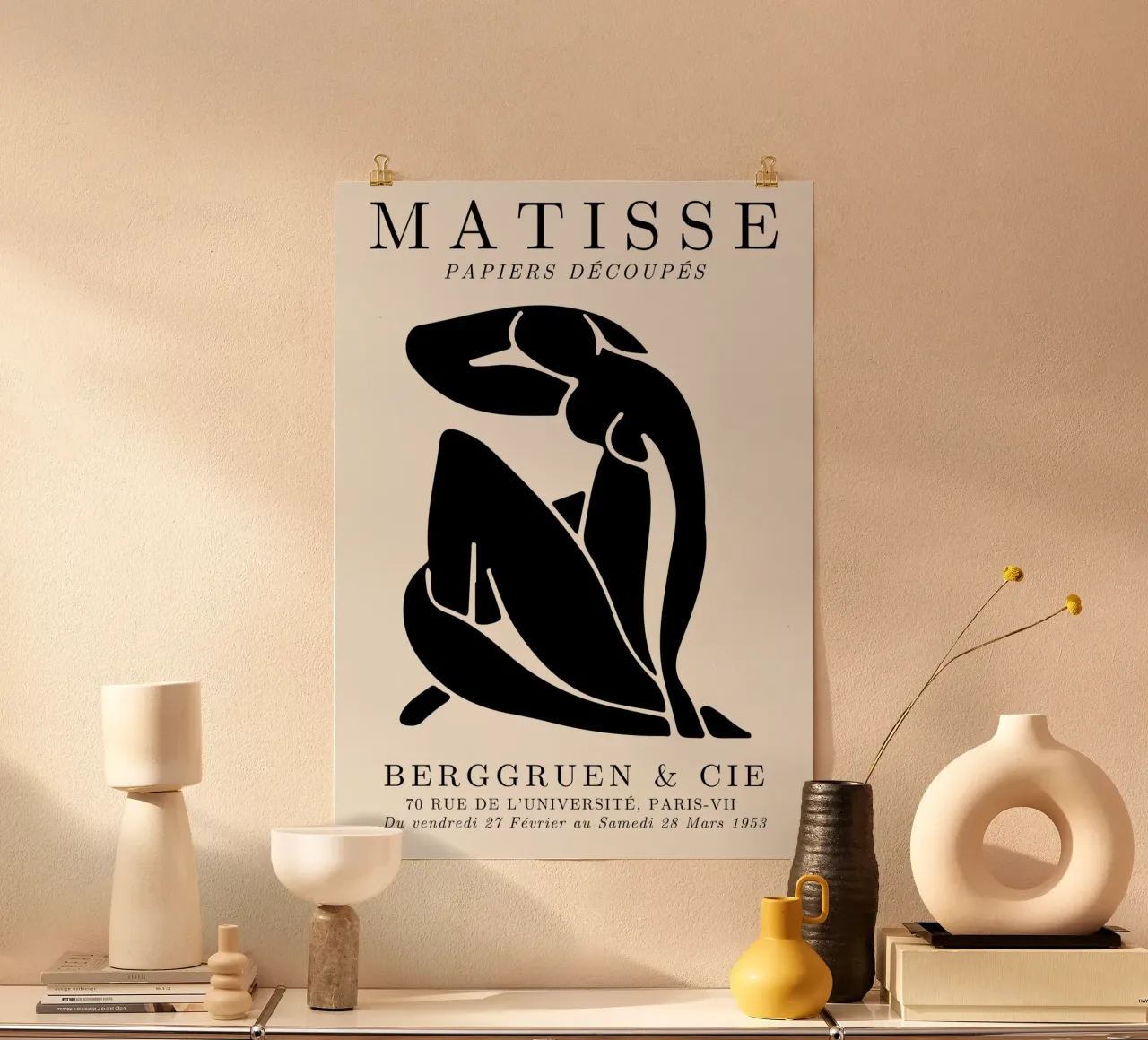 Recorte "Desnudo azul" de Matisse - Impresión artística de figura abstracta poster con marco de aluminio de NorwesClub