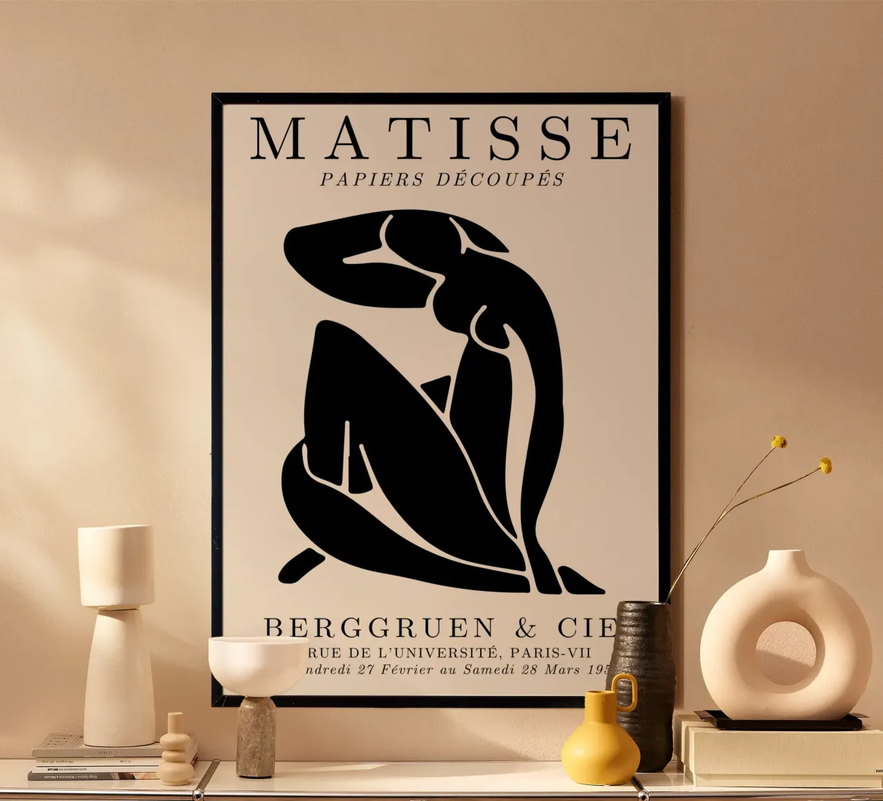 Recorte "Desnudo azul" de Matisse - Impresión artística de figura abstracta poster con marco de aluminio de NorwesClub