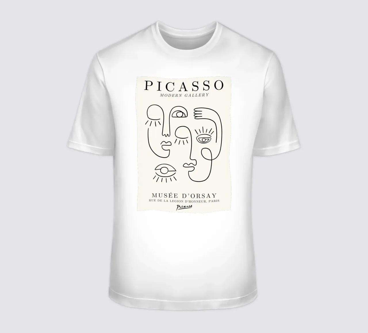 Picasso Faces Line Art Poster - Cubist Modern Gallery Print camiseta de NorwesClub