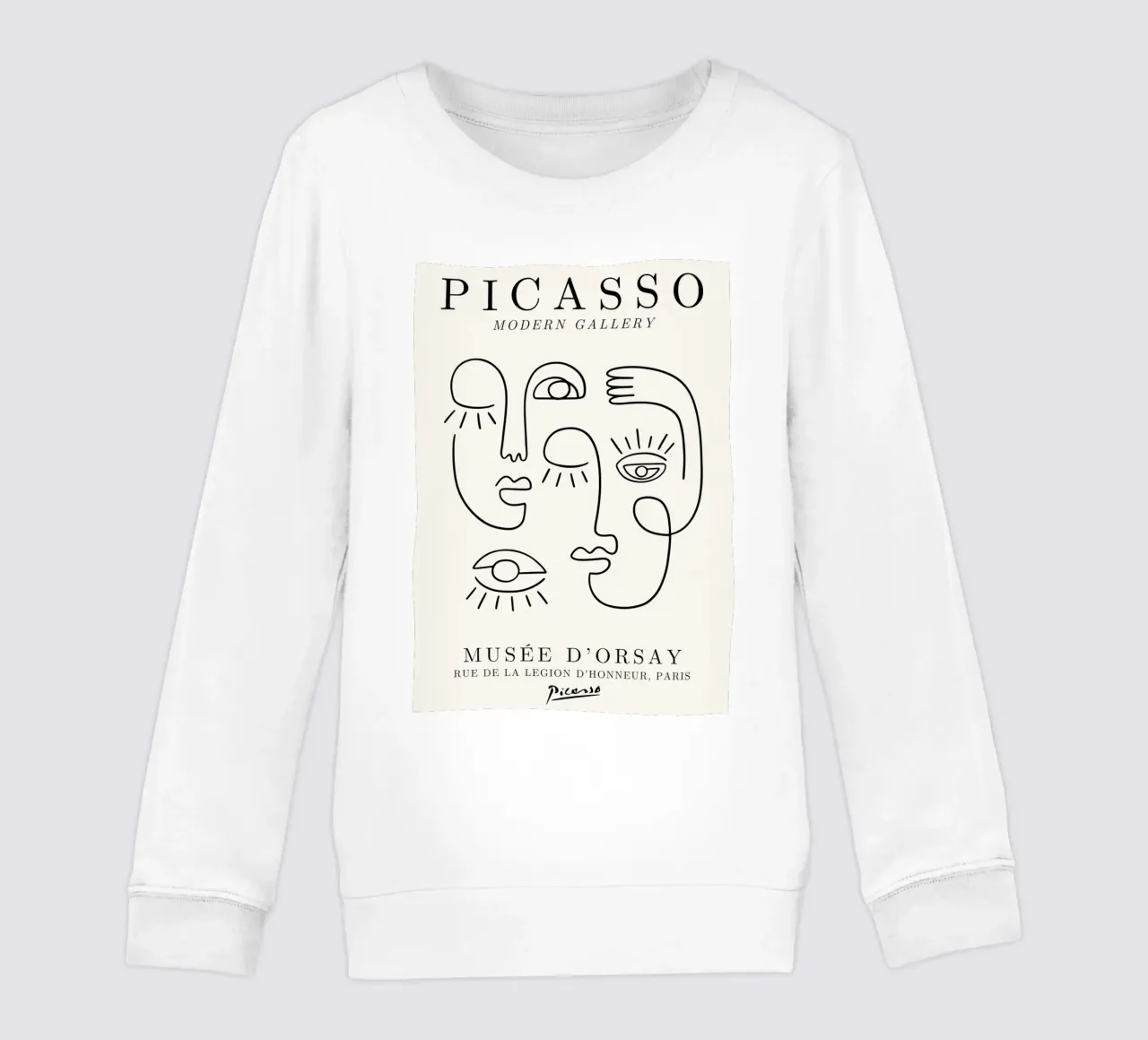 Picasso Faces Line Art Poster - Cubist Modern Gallery Print sudadera para niño de NorwesClub
